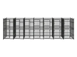 Canil/gaiola/recinto/pacote para cães de exterior aço 12,9 m² preto 02_0041786