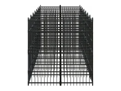 Canil/gaiola/recinto/pacote para cães de exterior aço 12,9 m² preto 02_0041786