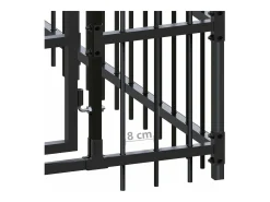 Canil/gaiola/recinto/pacote para cães de exterior aço 12,9 m² preto 02_0041786