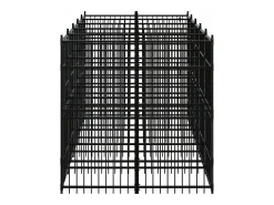 Canil/gaiola/recinto/pacote para cães de exterior aço 9,22 m² preto 02_0041887
