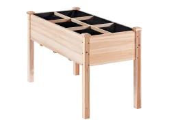 Canteiro de Jardim Elevado em Madeira SucceBuy, 120 x 59 x 76 cm para Flores, Legumes e ervas
