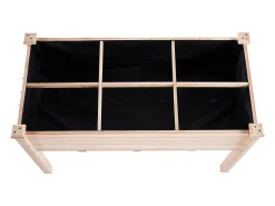 Canteiro de Jardim Elevado em Madeira SucceBuy, 120 x 59 x 76 cm para Flores, Legumes e ervas