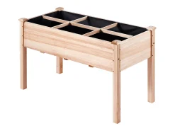 Canteiro de Jardim Elevado em Madeira SucceBuy, 120 x 59 x 76 cm para Flores, Legumes e ervas