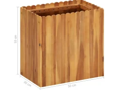 Canteiro elevado para plantas e flores jardim 50 x 30 x 50 cm madeira maciça de acácia 02_0001068