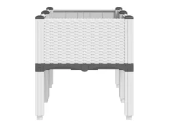 Canteiro elevado para plantas flores pátio jardim com pés 80 x 40 x 42 cm PP branco 02_0038168