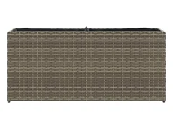 Canteiro elevado para plantas e flores ideal para terraços e jardins com 2 vasos 90 x 20 x 40 cm em resina trançada cinza 02_0038083