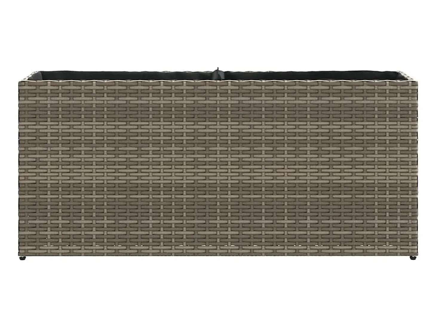 Canteiro elevado para plantas e flores ideal para terraços e jardins com 2 vasos 90 x 20 x 40 cm em resina trançada cinza 02_0038083