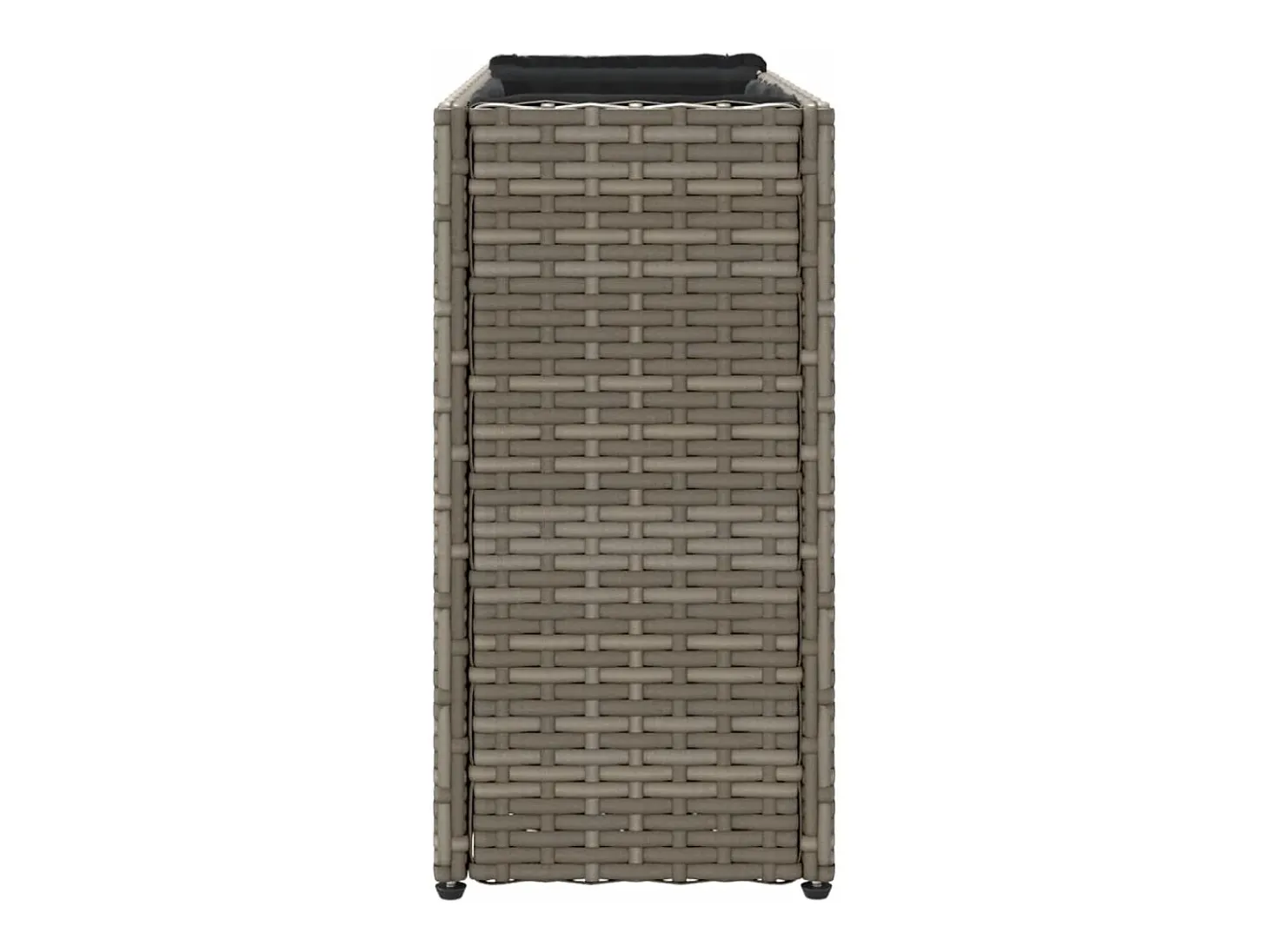 Canteiro elevado para plantas e flores ideal para terraços e jardins com 2 vasos 90 x 20 x 40 cm em resina trançada cinza 02_0038083