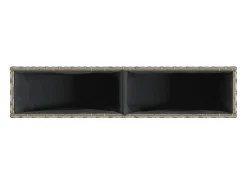 Canteiro elevado para plantas e flores ideal para terraços e jardins com 2 vasos 90 x 20 x 40 cm em resina trançada cinza 02_0038083