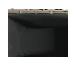 Canteiro elevado para plantas e flores ideal para terraços e jardins com 2 vasos 90 x 20 x 40 cm em resina trançada cinza 02_0038083