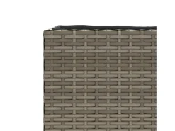 Canteiro elevado para plantas e flores ideal para terraços e jardins com 2 vasos 90 x 20 x 40 cm em resina trançada cinza 02_0038083