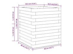 Canteiro elevado para plantas e flores terraço jardim 40 x 40 x 46 cm madeira de pinho maciça marrom 02_0037562