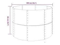 Canteiro elevado para plantas e flores adequado para pátios e jardins aço revestido a pó acabamento prateado 02_0039712