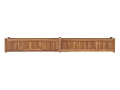 Canteiro elevado para plantas e flores ideal para terraços e jardins 200 x 30 x 25 cm madeira maciça de teca marrom 02_0039222
