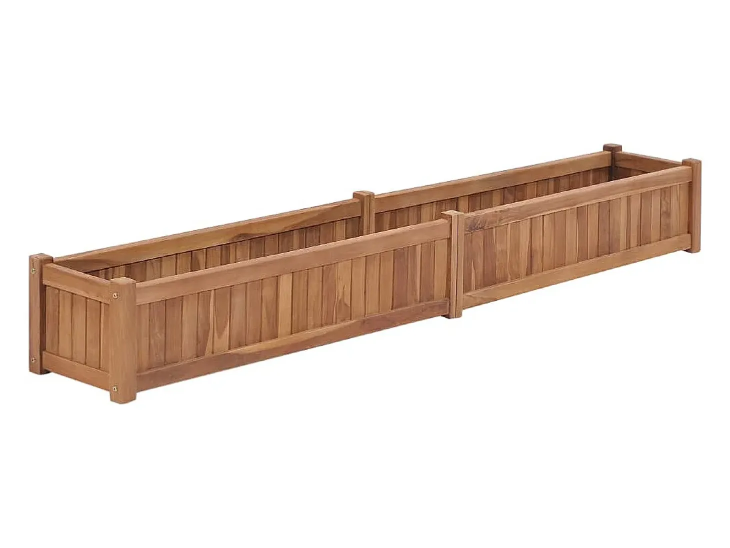 Canteiro elevado para plantas e flores ideal para terraços e jardins 200 x 30 x 25 cm madeira maciça de teca marrom 02_0039222