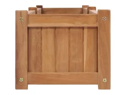 Canteiro elevado para plantas e flores ideal para terraços e jardins 200 x 30 x 25 cm madeira maciça de teca marrom 02_0039222