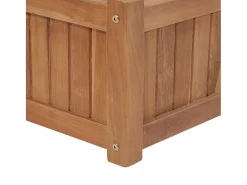 Canteiro elevado para plantas e flores ideal para terraços e jardins 200 x 30 x 25 cm madeira maciça de teca marrom 02_0039222