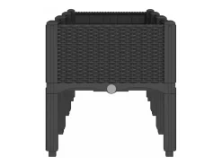 Canteiro elevado para plantas flores pátio jardim com pés 120 x 40 x 42 cm PP preto 02_0038152