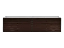 Canteiro elevado para plantas e flores marrom 320 x 80 x 77 cm aço galvanizado 02_0001221