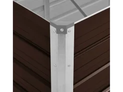 Canteiro elevado para plantas e flores marrom 320 x 80 x 77 cm aço galvanizado 02_0001221