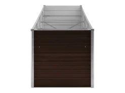 Canteiro elevado para plantas e flores marrom 320 x 80 x 77 cm aço galvanizado 02_0001221