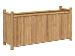 Canteiro elevado para plantas flores terraço jardim 100 x 30 x 50 cm bambu marrom 02_0037266