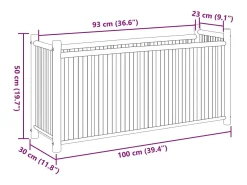 Canteiro elevado para plantas flores terraço jardim 100 x 30 x 50 cm bambu marrom 02_0037266