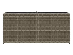 Canteiro elevado para plantas flores jardim terraços com 2 vasos conjunto de 2 90 x 20 x 40 cm resina trançada cinza 02_0038855