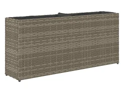 Canteiro elevado para plantas flores jardim terraços com 2 vasos conjunto de 2 90 x 20 x 40 cm resina trançada cinza 02_0038855