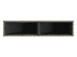 Canteiro elevado para plantas flores jardim terraços com 2 vasos conjunto de 2 90 x 20 x 40 cm resina trançada cinza 02_0038855