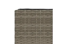Canteiro elevado para plantas flores jardim terraços com 2 vasos conjunto de 2 90 x 20 x 40 cm resina trançada cinza 02_0038855