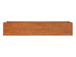 Canteiro elevado para plantas e flores ideal para terraços e jardins com acabamento rústico 240 x 80 x 45 cm aço corten marrom 02_0039868