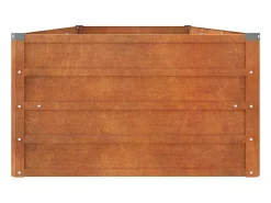 Canteiro elevado para plantas e flores ideal para terraços e jardins com acabamento rústico 240 x 80 x 45 cm aço corten marrom 02_0039868