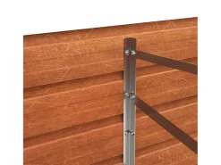 Canteiro elevado para plantas e flores ideal para terraços e jardins com acabamento rústico 240 x 80 x 45 cm aço corten marrom 02_0039868