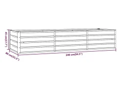 Canteiro elevado para plantas e flores ideal para terraços e jardins com acabamento rústico 240 x 80 x 45 cm aço corten marrom 02_0039868