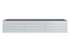 Canteiro elevado para plantas flores pátio jardim 240 x 80 x 45 cm aço galvanizado prata 02_0039413