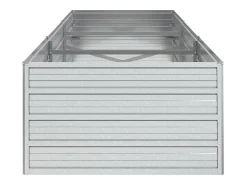 Canteiro elevado para plantas flores pátio jardim 240 x 80 x 45 cm aço galvanizado prata 02_0039413