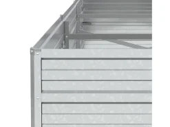 Canteiro elevado para plantas flores pátio jardim 240 x 80 x 45 cm aço galvanizado prata 02_0039413