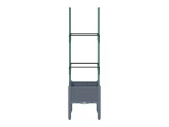 Canteiro elevado para plantas flores e pátios com treliça 40 x 40 x 142,5 cm PP cinza 02_0038295