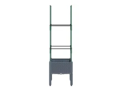 Canteiro elevado para plantas flores e pátios com treliça 40 x 40 x 142,5 cm PP cinza 02_0038295