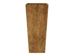Canteiro elevado para plantas e flores terraço jardim 35 x 35 x 75 cm aço Corten marrom 02_0037514