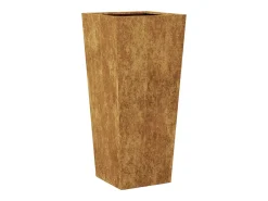 Canteiro elevado para plantas e flores terraço jardim 35 x 35 x 75 cm aço Corten marrom 02_0037514