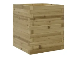 Canteiro elevado para plantas flores terraço jardim 40 x 40 x 46 cm madeira de pinho impregnada marrom 02_0037561