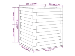 Canteiro elevado para plantas flores terraço jardim 40 x 40 x 46 cm madeira de pinho impregnada marrom 02_0037561