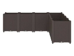 Canteiro elevado para plantas flores terraço jardim 160 x 160 x 53 cm polipropileno marrom 02_0037457