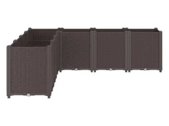 Canteiro elevado para plantas flores terraço jardim 160 x 160 x 53 cm polipropileno marrom 02_0037457
