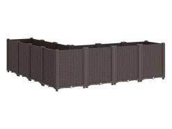 Canteiro elevado para plantas flores terraço jardim 160 x 160 x 53 cm polipropileno marrom 02_0037457