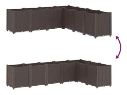 Canteiro elevado para plantas flores terraço jardim 160 x 160 x 53 cm polipropileno marrom 02_0037457