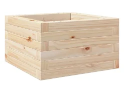Canteiro elevado para plantas e flores terraço ou jardim 40 x 40 x 23 cm madeira de pinho maciça marrom 02_0037524