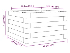 Canteiro elevado para plantas e flores terraço ou jardim 40 x 40 x 23 cm madeira de pinho maciça marrom 02_0037524